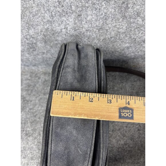 Kate Spade Shoulder Bag Womens Medium Gray Suede Brown Strap Gold Hardware Purse - Picture 6 of 8